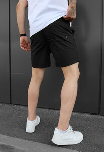 Фото - Однотонні пляжні шорти чорного кольору Staff black basic - Men box