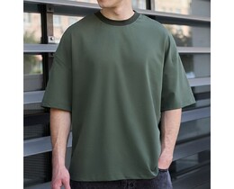Фото - Чоловіча оверсайз футболка Staff khaki basic oversize - Men box