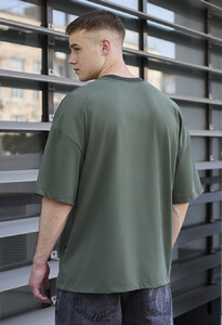 Фото - Чоловіча оверсайз футболка Staff khaki basic oversize - Men box