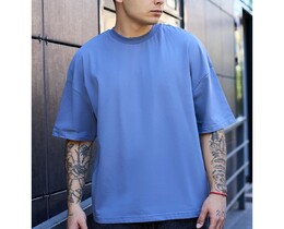 Фото - Всесезонна синя футболка Staff blue basic oversize - Men box