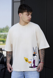 Фото - Футболка з мультяшним принтом Staff bunny oversize - Men box