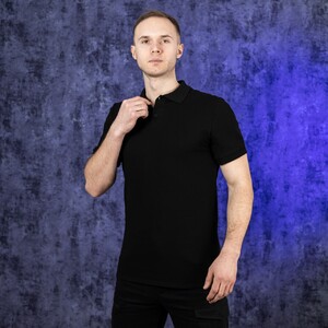 Фото - Черное однотонное поло Pobedov Loft Batal - Men box