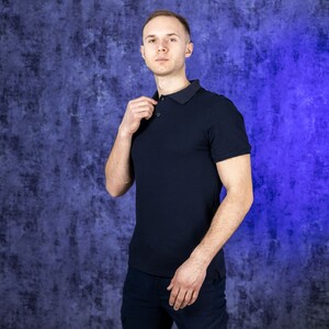 Фото - Повседневное поло Pobedov Loft Batal темно-синего цвета - Men box