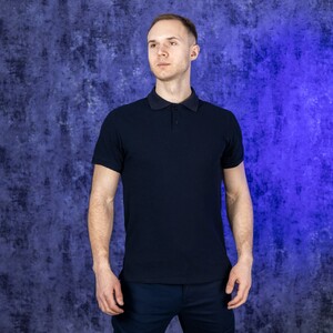 Фото - Повседневное поло Pobedov Loft Batal темно-синего цвета - Men box