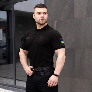Фото - Военное поло черного цвета Pobedov Loft Batal - Men box