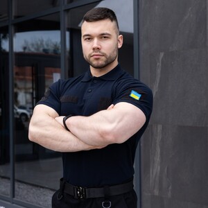 Фото - Темно-синее военное поло Pobedov Loft Batal из хлопка - Men box