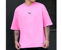 Фото - Рожева оверсайз футболка Staff pink logo oversize - Men box