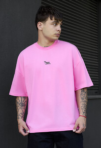 Фото - Рожева оверсайз футболка Staff pink logo oversize - Men box