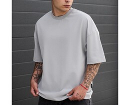 Фото - Футболка світло-сірого кольору Staff light gray basic oversize - Men box