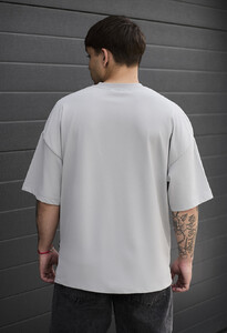 Фото - Футболка світло-сірого кольору Staff light gray basic oversize - Men box