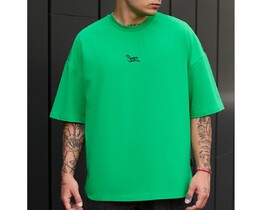 Фото - Зелена футболка з логотипом Staff green logo oversize - Men box