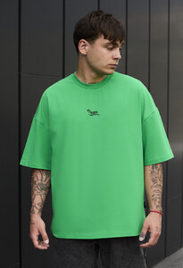 Фото - Зелена футболка з логотипом Staff green logo oversize - Men box