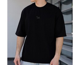 Фото - Чорна футболка з лого Staff black logo reflective oversize - Men box