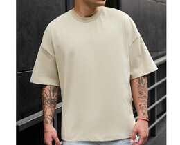Фото - Однотонна оверсайз футболка Staff beige basic oversize - Men box