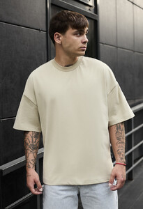Фото - Однотонна оверсайз футболка Staff beige basic oversize - Men box