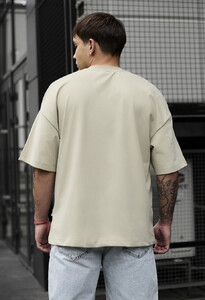 Фото - Однотонна оверсайз футболка Staff beige basic oversize - Men box