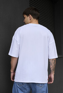 Фото - Однотонна біла футболка Staff white basic oversize - Men box