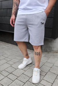 Фото - Бавовняні сірі шорти Staff dje melange logo - Men box