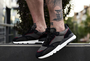 Фото - Сетчатые мужские кроссовки Staff black & dark gray & red - Men box