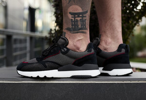 Фото - Сетчатые мужские кроссовки Staff black & dark gray & red - Men box