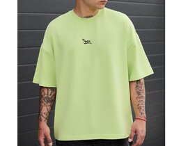 Фото - Футболка салатового кольору Staff light green logo oversize - Men box