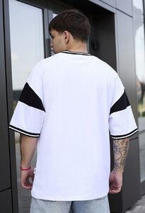 Фото - Чорно-біла оверсайз футболка Staff line logo oversize - Men box