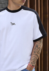 Фото - Чорно-біла оверсайз футболка Staff line logo oversize - Men box