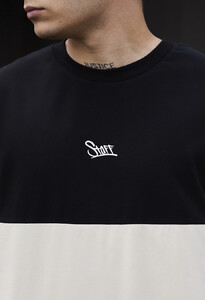 Фото - Двоколірна футболка Staff black & milk logo oversize - Men box
