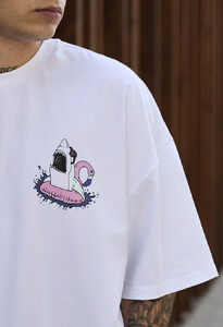 Фото - Біла футболка з принтом Staff shark oversize - Men box