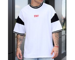 Фото - Оверсайз футболка з червоним лого Staff de oversize - Men box