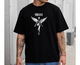 Фото - Молодіжна чорна футболка Staff nirv oversize - Men box