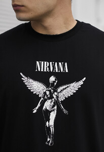 Фото - Молодіжна чорна футболка Staff nirv oversize - Men box