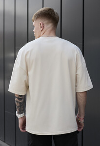 Фото - Футболка молочного кольору Staff be different oversize - Men box