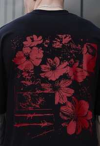Фото - Футболка з червоними квітами Staff red flowers oversize - Men box