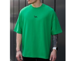 Фото - Брендована зелена футболка Staff green logo oversize - Men box