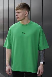 Фото - Брендована зелена футболка Staff green logo oversize - Men box