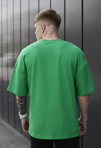 Фото - Брендована зелена футболка Staff green logo oversize - Men box