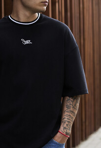 Фото - Чорна футболка з логотипом Staff black logo oversize - Men box