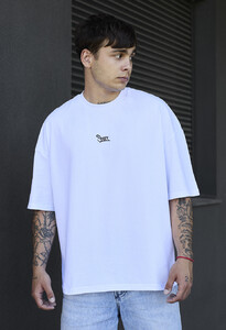 Фото - Біла оверсайз футболка Staff white logo oversize - Men box