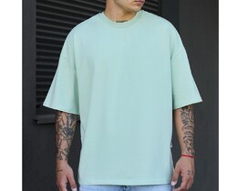 Фото - Однотонна м'ятна футболка Staff mint basic oversize - Men box