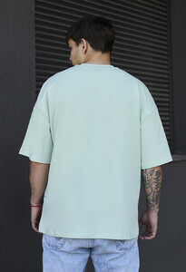Фото - Однотонная мятная футболка Staff mint basic oversize - Men box