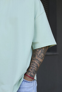 Фото - Однотонная мятная футболка Staff mint basic oversize - Men box