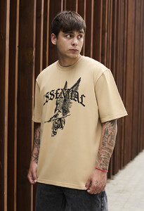 Фото - Бежева футболка з принтом Staff essential oversize - Men box