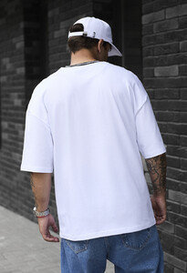 Фото - Біла футболка з лого Staff white logo oversize - Men box