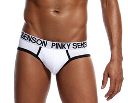Фото - Чоловічі труси Pinky Senson білого кольору з чорним кантом - Men box