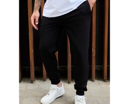 Фото - Однотонные черные спортивки Staff om black - Men box