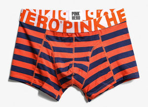 Фото - Модні смугасті чоловічі труси Pink Hero - Men box