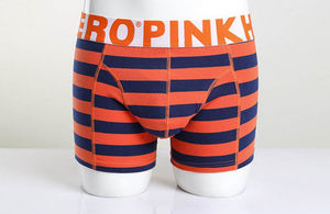 Фото - Модні смугасті чоловічі труси Pink Hero - Men box