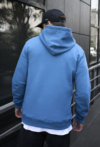 Фото - Однотонне худі синього кольору Staff blue basic - Men box