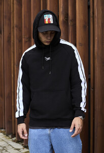 Фото - Чорне худі з лампасами Staff lampas & logo - Men box